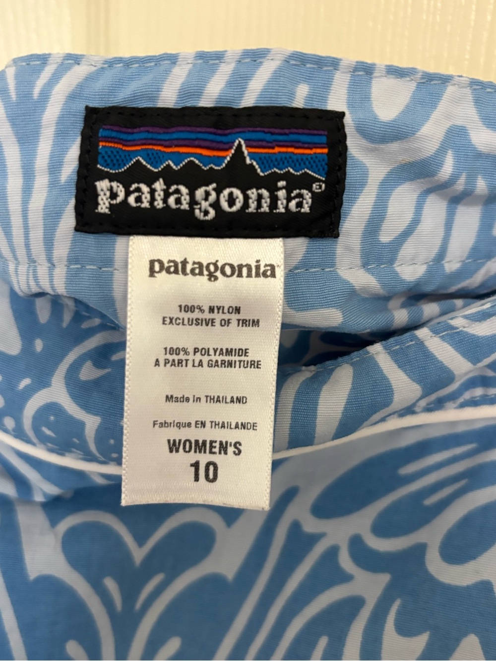 Patagonia Button Out Boardie Skort Size 10 Blue Print Detachable Shorts - Picture 6 of 14